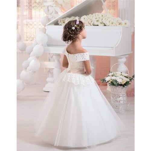 Formal Kids Flower Girl Dresses for Wedding First Communion Cap Sleeve for Party Birthday Princess Gown Toddler Pageant Dresses
