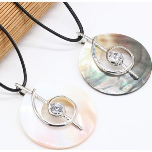 Natural Shell Pendant Necklace Exquisite Musical Note Shell Pendant Necklace for Jewelry Gift Length 55+5cm Size 50x50mm