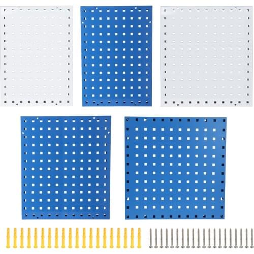 Hanging Panel Board Tools Wall Storage Metal Pegboard Slot/Hole Organizer Rack Display Shelf Blue/White Workshop/Garage/Kitchen