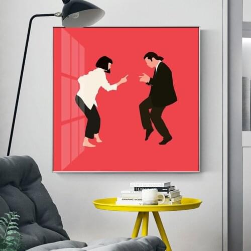 Classic Movie Pulp Fiction Poster Canvas Painting Poster and Prints Wall Art Pictures for Bedroom Decor Frameless