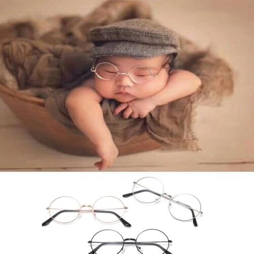 Newborn Photography Props Clothing Accessories Girl Boy Flat Glasses Studio Shoot Infant Pictures Decoration