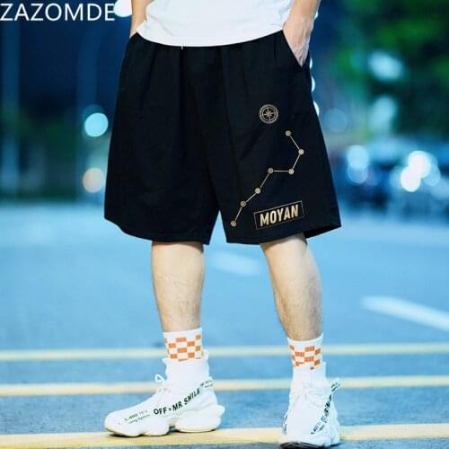 ZAZOMDE Summer Mens Shorts Korean Fashion Streetwear Printing New Shorts Men Casual Men Clothing Elastic Waist Sweat Shorts