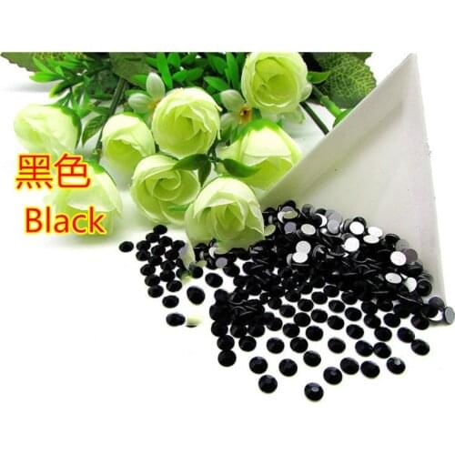 SS4 1.5-1.6mm 1440pcs Non HotFix Rhinestones Black Jet Color Nail Art Rhinestone Flatback For Nails Decoration