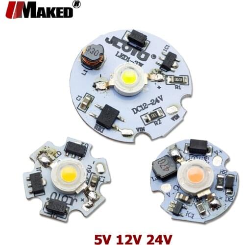 High Power1/3/5W LED PCB DC3-5V-12V-24V Aliminum Heatsink plate installed LEDs Warm White R/G/B/Y/P USB lamp Battery/solar light