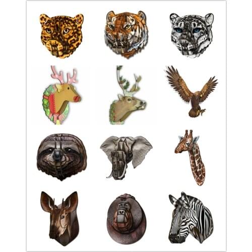 Decoration 3D Animal Heads Elephant Unicorn Tiger Deer Wall Hanging Decor For Living Room Bedroom Christmas Decoration Install