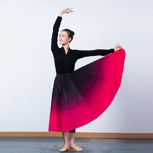 Fairy Flamenco Skirt For Women Spanish Bullfight Dance Skirt Red Stage Costume Gypsy Dress Ballroom Dancewear Long Skirt DL7373