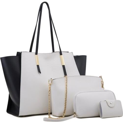 Womens Handbags 4pcs/set Famous Brand Women Composite Bag Top-Handle Bags Fashion Lady Shoulder Bag Handbag Set PU Leather Bag