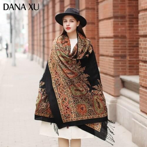DANA XU Bufanda Mujer Wool Poncho Head Women Elegant Lady Carf And Warm Shawl Stoles Bandana Scarf Hijab Luxury Brand Pashmina