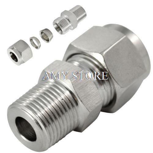 1/2 "BSPx8MM Double Ferrule Tube Fitting Male Connector BSP Stainless Steel 304
