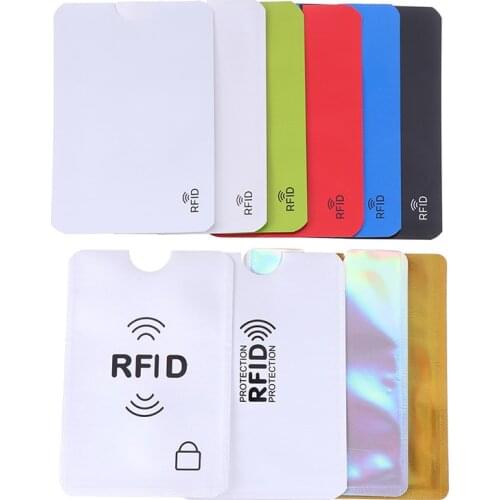 10PCS Anti Rfid Card Holder NFC Blocking Reader Lock Id Bank Card Holder Case Protection Metal Credit Card Case Aluminium Foil