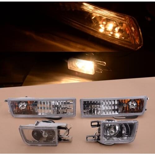 4pcs/Set 2 Pin Front Bumper Clear Fog Light Turn Signal Lamp Fit for VW Golf Jetta MK3 Vento 1993 1994 1995 1996 1997 1998