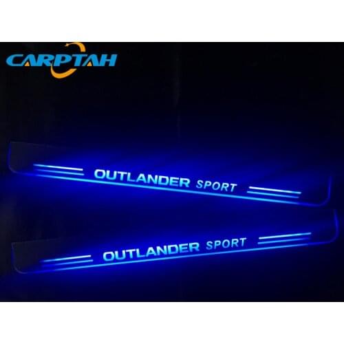 4 PCS Acrylic Moving LED Welcome Pedal Car Scuff Plate Pedal Door Sill Pathway Light For Mitsubishi Outlander Sport 2011 - 2019