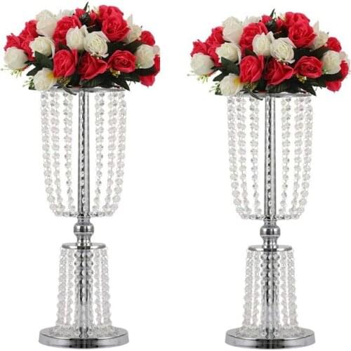 Acrylic Crystal Centerpiece Wedding Backdrop Flower vase Candleholder Table Stand Party Decoration Road Lead Frame Wedding decor
