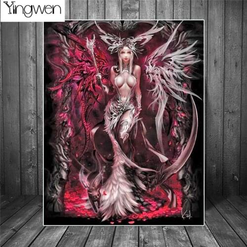 Diamond Painting 5D Anime Dark Angel Woman DIY Full Square Round Drill Embroidery Mosaic Cross Stitch Kits Modern Art Home Decor
