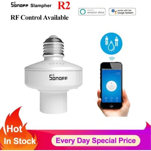 Sonoff E27 Slampher RF WiFi 433MHz Wireless Smart Light Lamp Bulb Holder Smart Home Remote Control via IOS Android