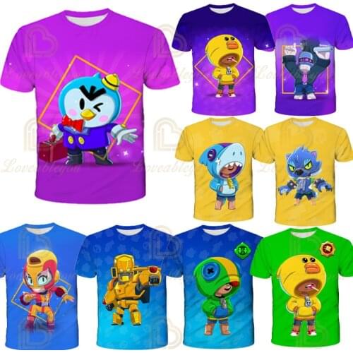 Kid T-shirt Boys Girls 3D PRIMO MORTI Short Sleeve T-shirt Crow Spike Leon Shelly Tshirt Kids Game Star Shirt Tops Birthday Gift