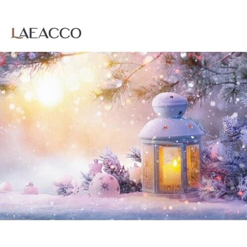 Christmas Snow Pine Tree Polka Dots Scenery Star Old Lantern Photo Backdrop Photography Background Photocall For Photo studio