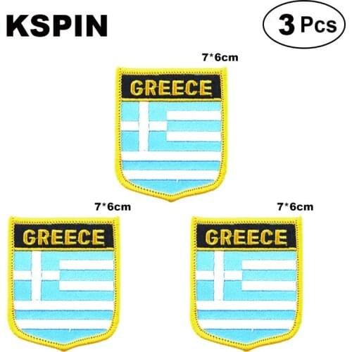 Greece Shiled Shape flag patches national flag patches for Cothing DIY Decoration