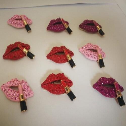 JOORMOM 10pcs/set DIY car air outlet sexy diamond lip and lipstick styling ornament hand-mixed wholesale accessories