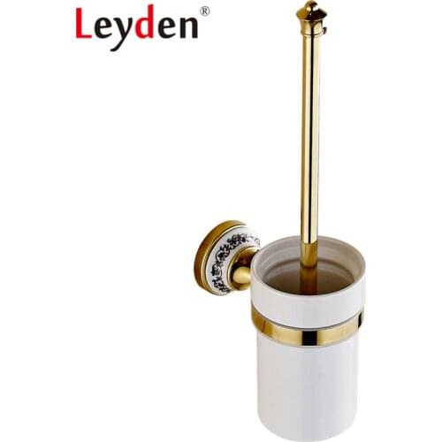Leyden Ceramic Wall Mounted ORB/ Gold Toilet Brush Holder Black Oil Rubbed Bronze Brass Toilet Brush Rack Bathroom Accessories