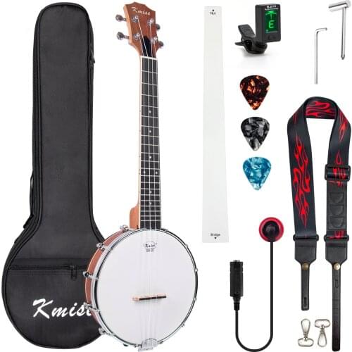 Kmise 26 Inch Banjolele with Strap Bag Tuner Pickup