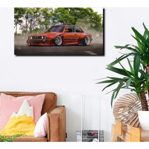 Classic Stance Red Sport Car Wall Art Canvas Posters Prints Painting Wall Pictures Modern Living Room Home Decor Accessories HD