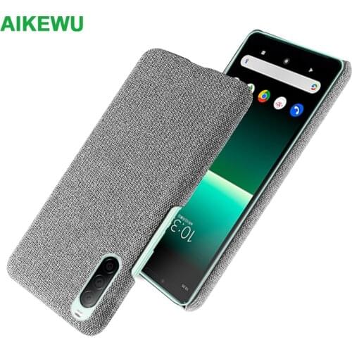 Solid Color Cloth Leather Case For Sony Xperia 1 5 10 ii Cases Hard PC Back Cover