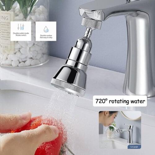 Kitchen Faucet 720° Adjustable Universal Splash Water Bubbler Two-stage Water Outlet Filter Bathroom Washbasin Joint Extender