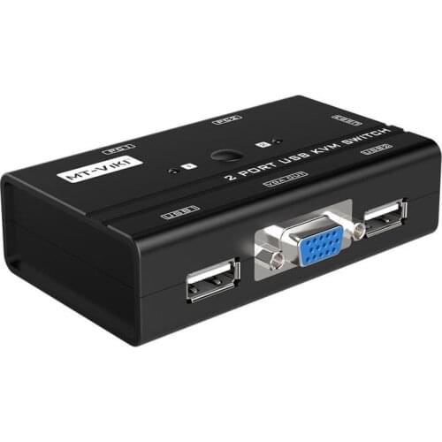 KVM Switch 2 Port USB HD VGA For Printer Computer Keyboard Mouse Monitor Sharing Device 2 In 1 Out Switcher Adapter HUB