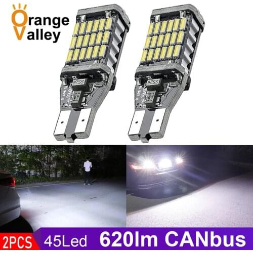 2PCS Super Bright T15 W16W 921 45 SMD LED 4014 Car Auto Canbus Reverse Light Reversing Lighting Back up Lamp