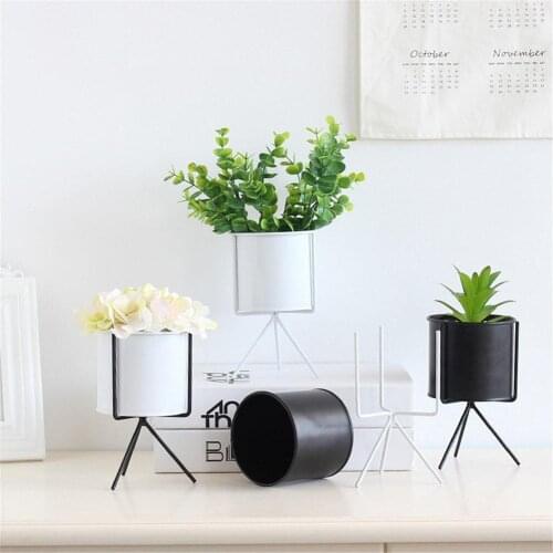 Metal Flower Pot Succulent Creative Painting Iron Storage Container Metal Crafts Mini Home Desktop Decoration