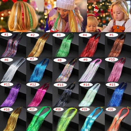 150 Strands Glitter Holographic Sparkle Hair Tinsel Sparkling Shiny Hair Extensions Dropshipping 2020 Best Selling Products
