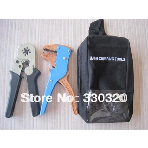 Crimping tool kits with self-adjusting crimping pliers for cable ferrules and wire stripping tool,crimping tool set