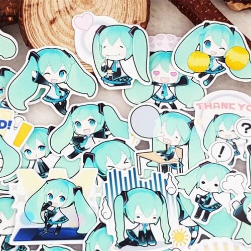 40 Pcs Cute green girl Stickers for Luggage Laptop Skateboard Bicycle Motorcycle Styling Decals Fashion Cool Sticker