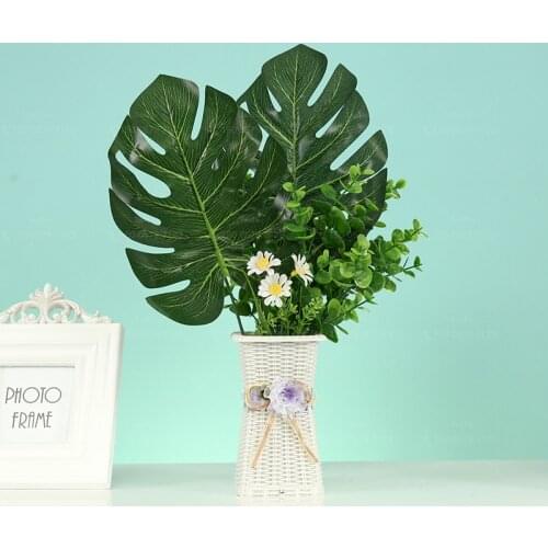 New 1PC Artificial Tropical Palm Leaves Green Monstera Leaves for Home Kitchen Party Decorations Handcrafts wedding DIY supplies
