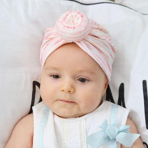 New 2020 Baby Beanie for Girls Floral Spring Summer Baby Girl Hat Donuts Turban Hat Infant Baby Cap Soft Caps Gift 8 Colors H069