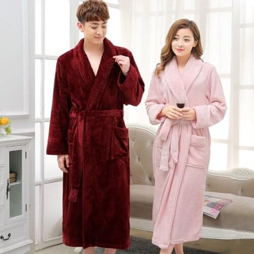 New Arrival Silk Soft Flannel Long Kimono Bath Robe Men Waffle Winter Bathrobe Mens Robes Dressing Gown Nightgowns for Male