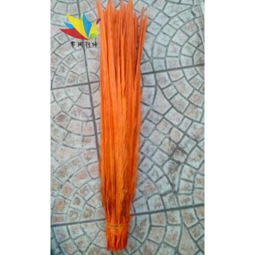 Wholesale 100pcs/lots pretty Dyed 55-60cm/22-24''' copper chicken feather orange pheasant Tail feathers