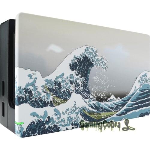 Custom The Great Wave Soft Touch Grip Faceplate, DIY Replacement Housing Shell for Nintendo Switch Dock