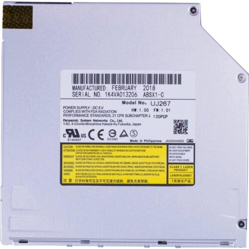 Panasonic UJ267 BD-RE Ultraslim 9.5mm SATA Slot Load Blu-ray Player Burner Drive