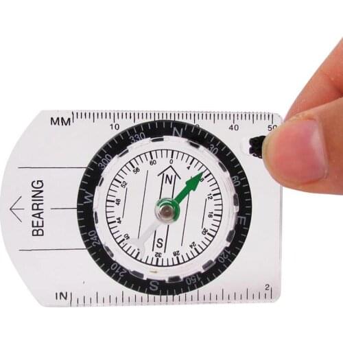 Professional Mini Compass Map Scale Ruler Multifunctional Hiking Outdoor Equipment Survival Compass Accessories Camping U9G4