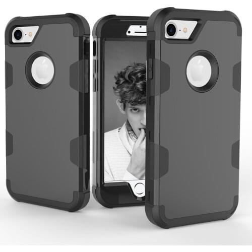 Shockproof Silicone Phone Case For iPhone XS MAX XR X 8 7 6 6S Plus Hybrid Hard Rubber Heavy Duty Armor Full Protection Cover