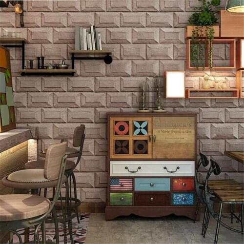 Wellyu Retro industrial wind cement brick wallpaper antique brick wall paper restaurant hotel clothing store 3d Papel de parede