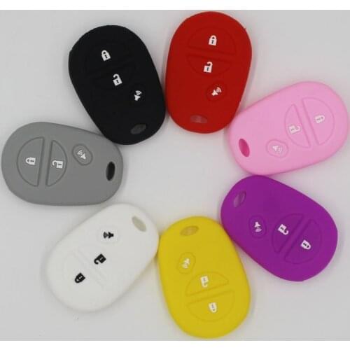 Ruber silicone car key cover case for toyota Highlander Sequoia Tundra Tacoma Sienna 3button key