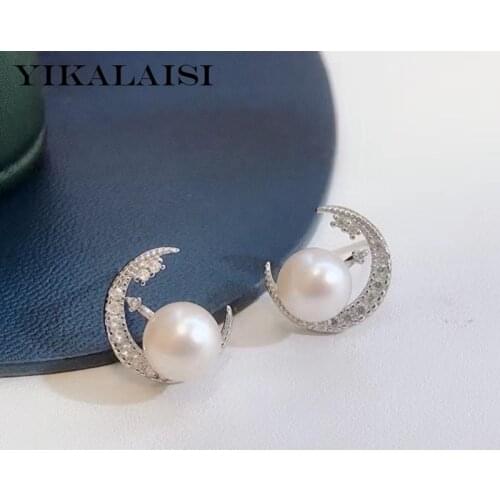 YIKALAISI 925 Sterling Silver Earrings Jewelry For Women 6-7mm Oblate Natural Freshwater Pearl Earrings 2021 New Wholesales