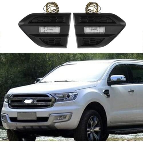 2Pcs/Set Car Door Cover LED Daytime Running Light Day Lights for FORD RANGER T7 T8 EVERST 2015-2018