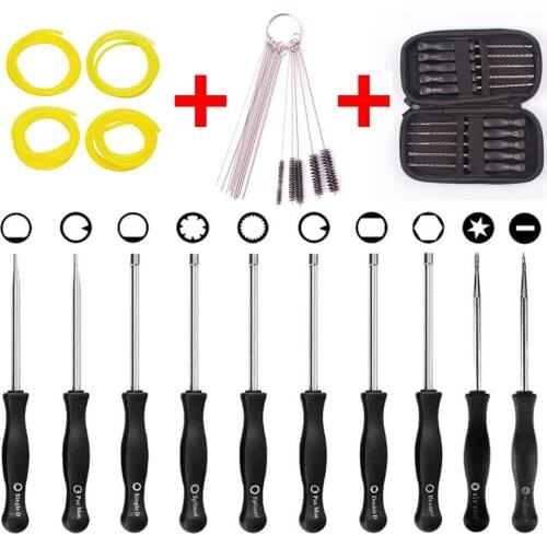 Pack of 10 Carburetor Adjustment Tool + Carrying Case + Cleaning Kit +Fuel Tube for Common 2 Cycle Carburator Engine