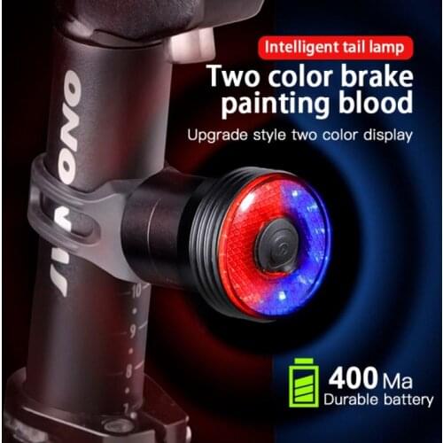 Bicycle Tail Rear Light Auto Start Stop Brake Waterproof USB Charge Cycling Tail Taillight Bike Warning Turn Signal LED Lights