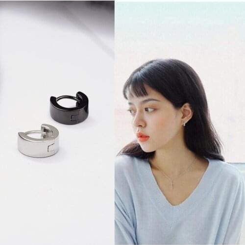 REETI 925 Sterling Silver Earrings Women Men Fashion Personality Couple Black white Contracted Round Earrings