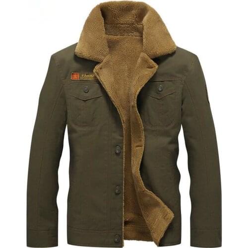 DARPHINKASA 2020 Winter Bomber Jacket Men Air Force Pilot Jacket Warm Men Fur Collar Men Army Tactical Fleece Jacket